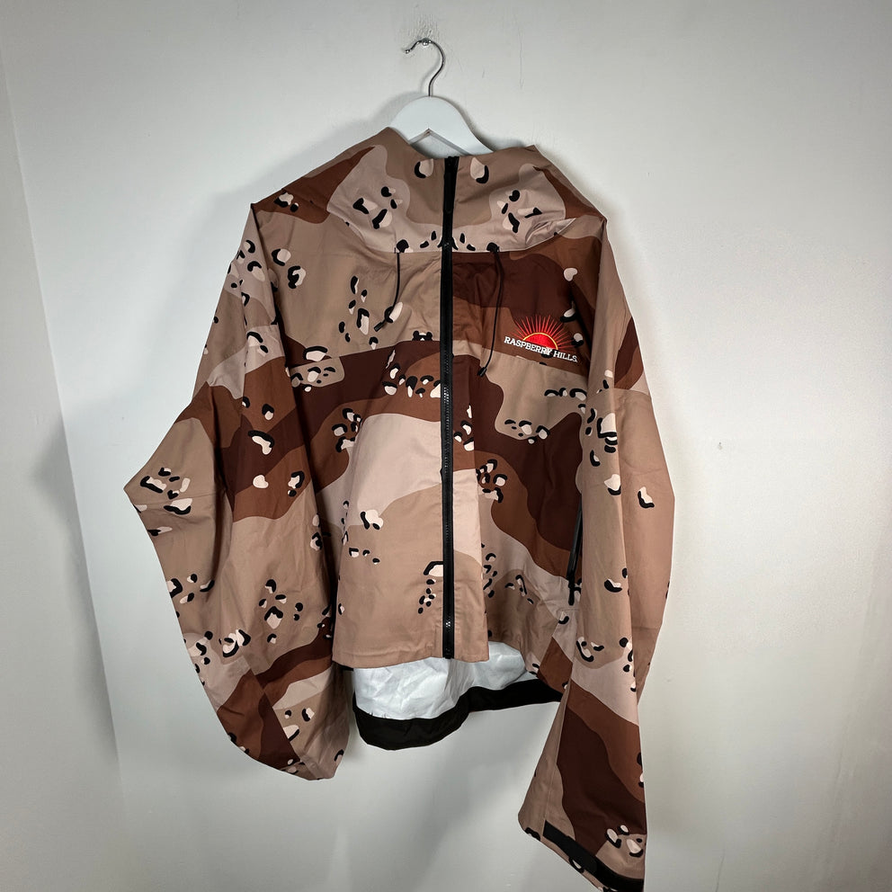 Raspberry Chocolate Chip Camo Rain Jacket Size XL
