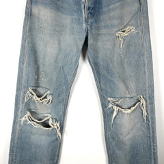 Celine Blue Kurt Destroyed Light-Wash Denim Jeans