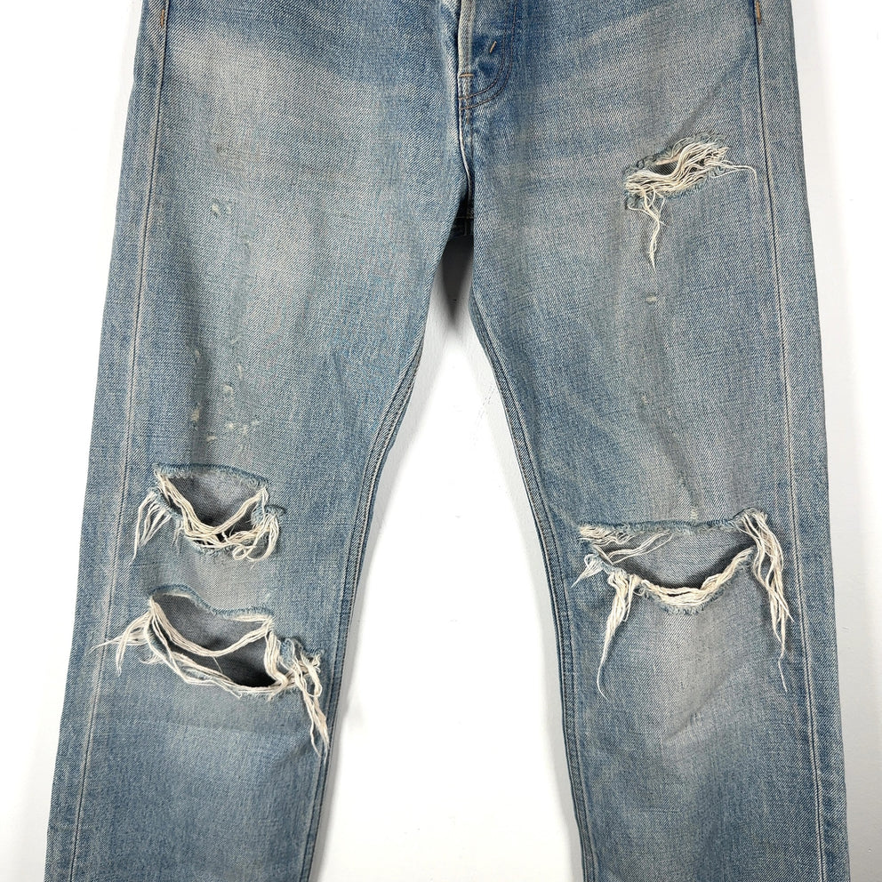 Celine Blue Kurt Destroyed Light-Wash Denim Jeans