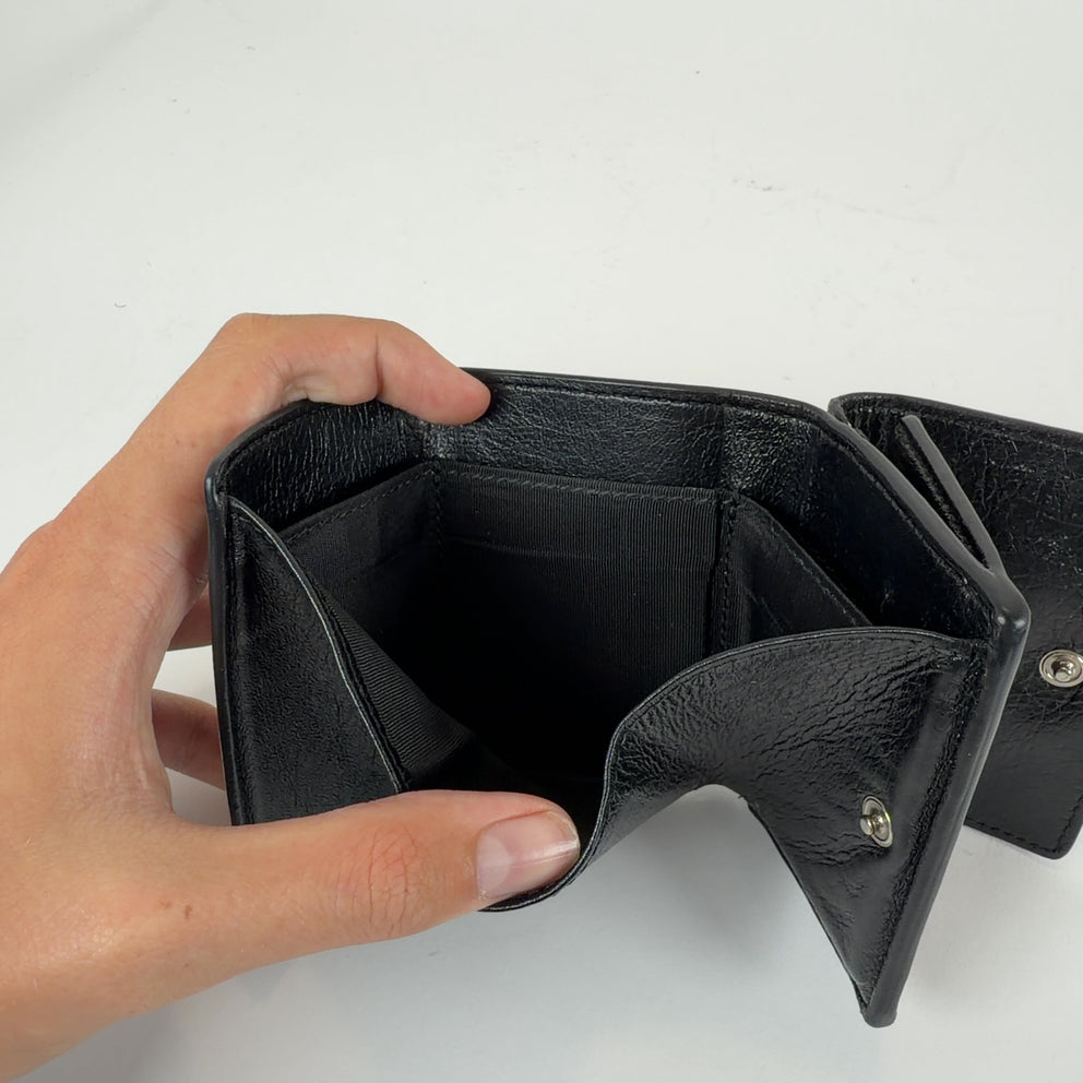 Balenciaga Tri-Fold Graffiti Leather Wallets