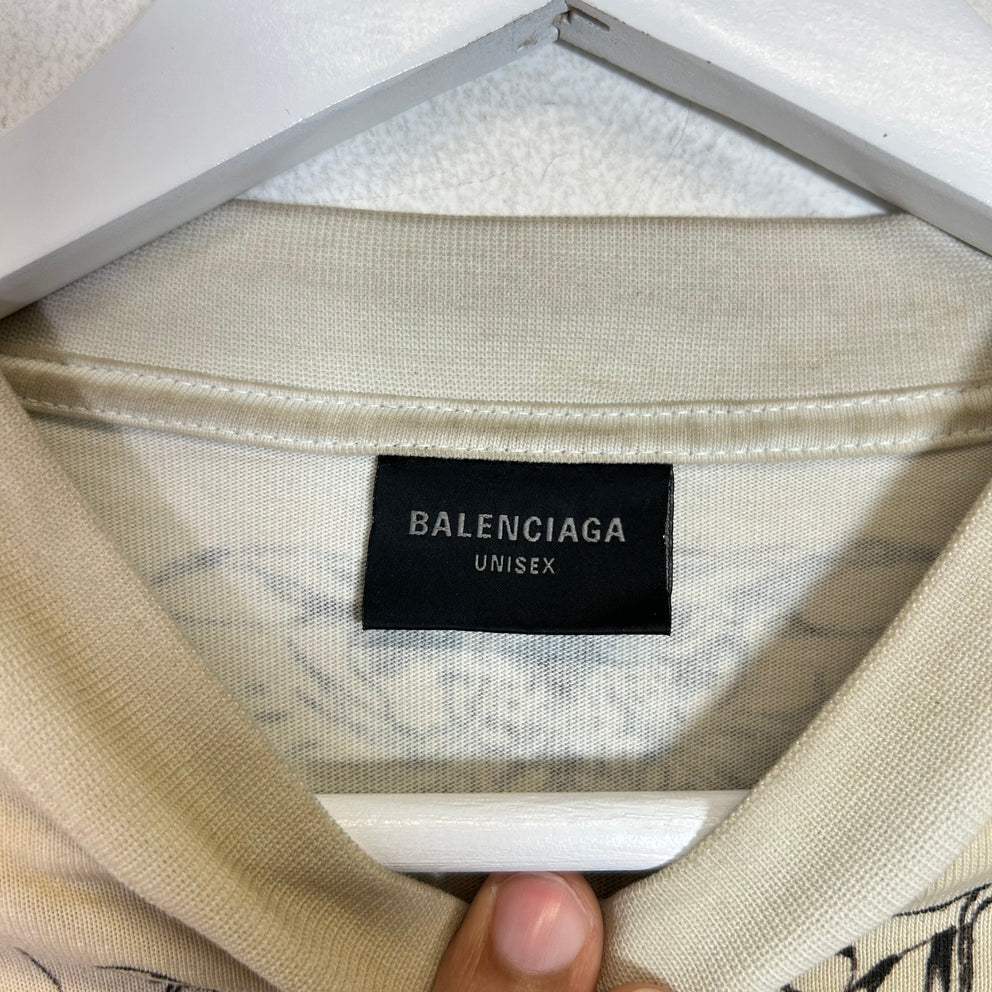 Balenciaga SS24 Tattoo Distressed Longsleeve Shirt