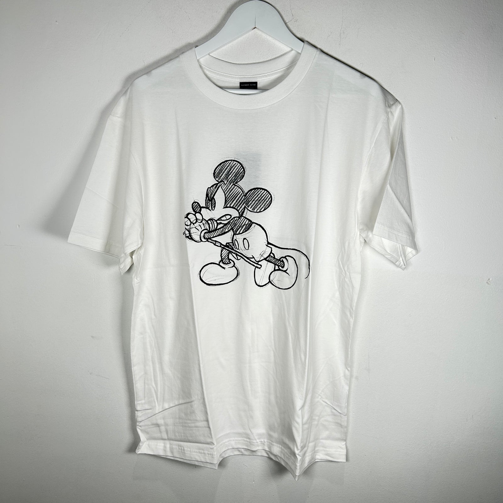 Number (N)ine White Mickey Sketch T-Shirt Size 4