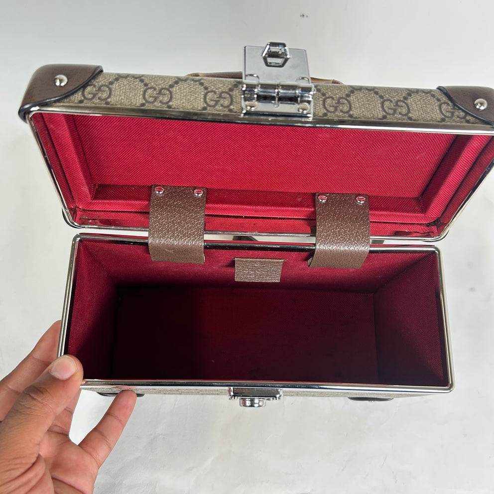 Gucci Bamboo GG Supreme Globe-Trotter Vanity Case