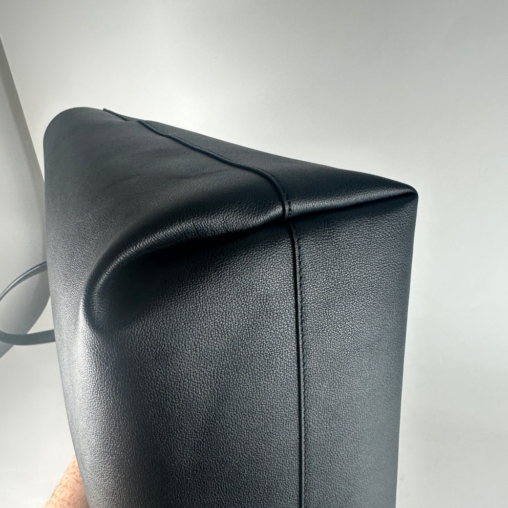 Versace Black Virtus Leather Tote Bag