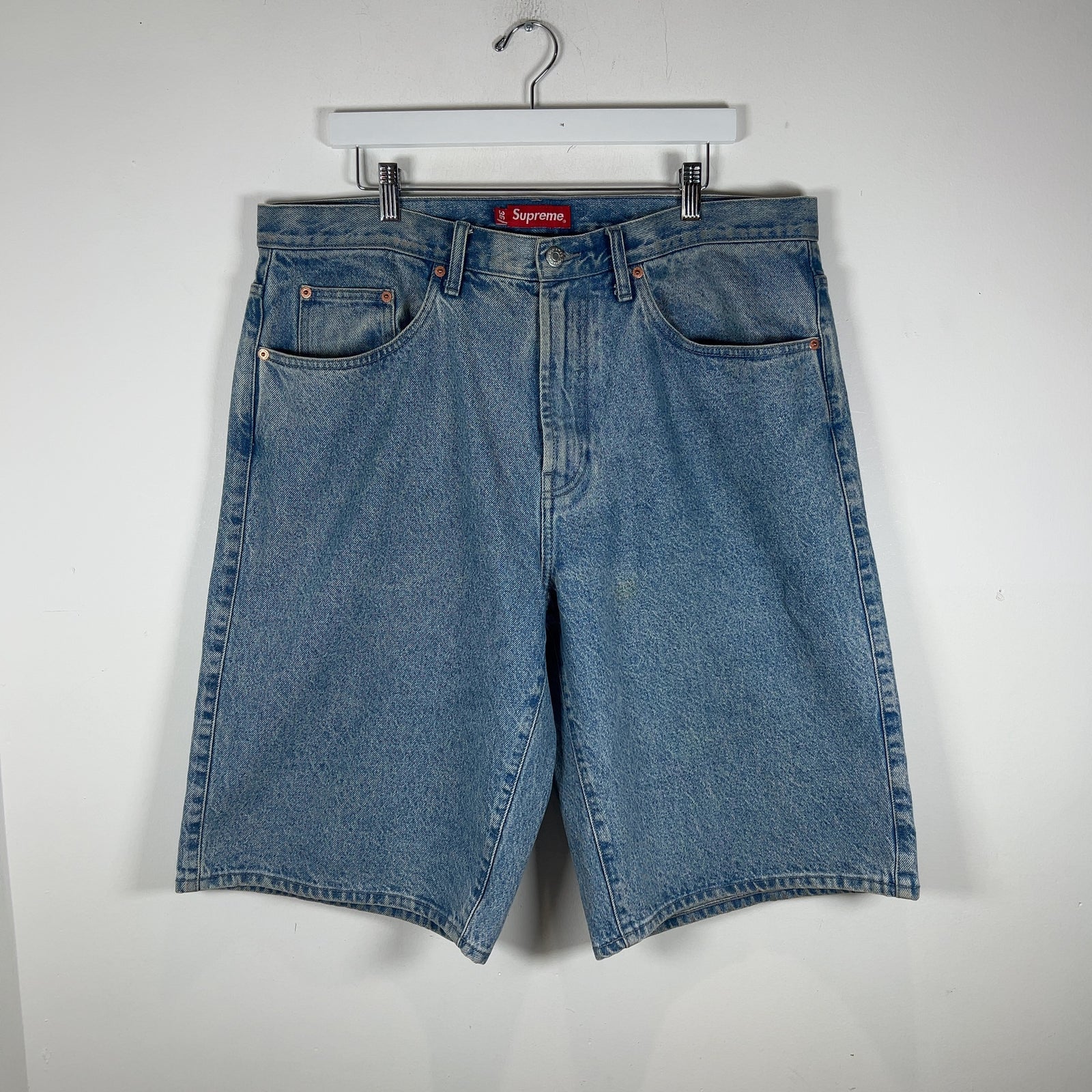 Supreme Embroidered 'New York' Denim Shorts