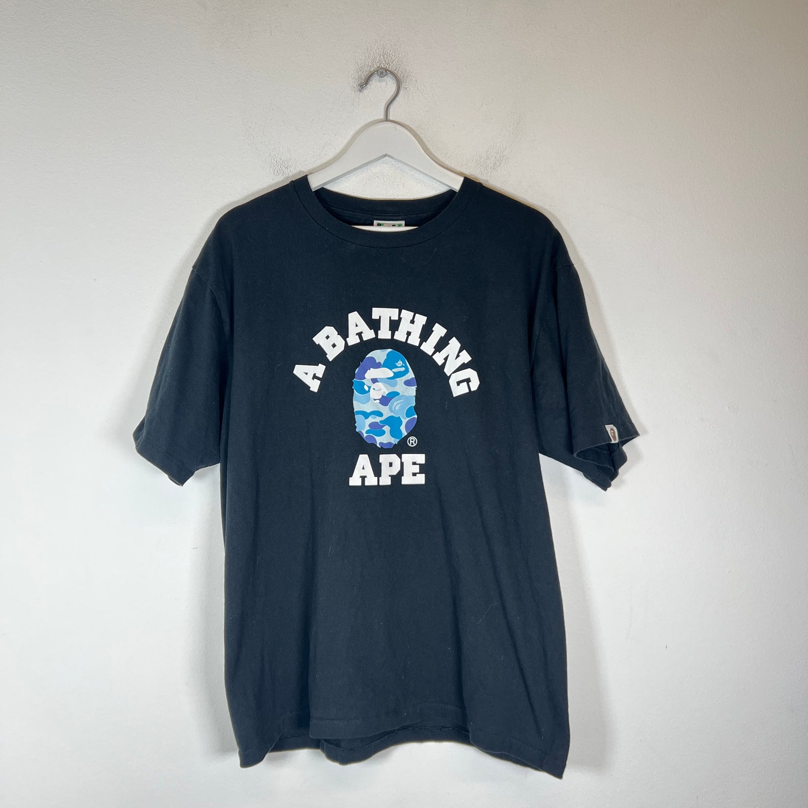 Bape Black/Blue Camo Ape Head T-Shirt Size XL