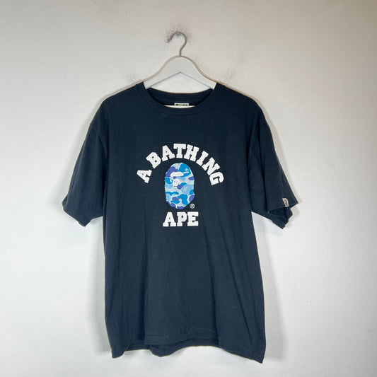 Bape Black/Blue Camo Ape Head T-Shirt Size XL