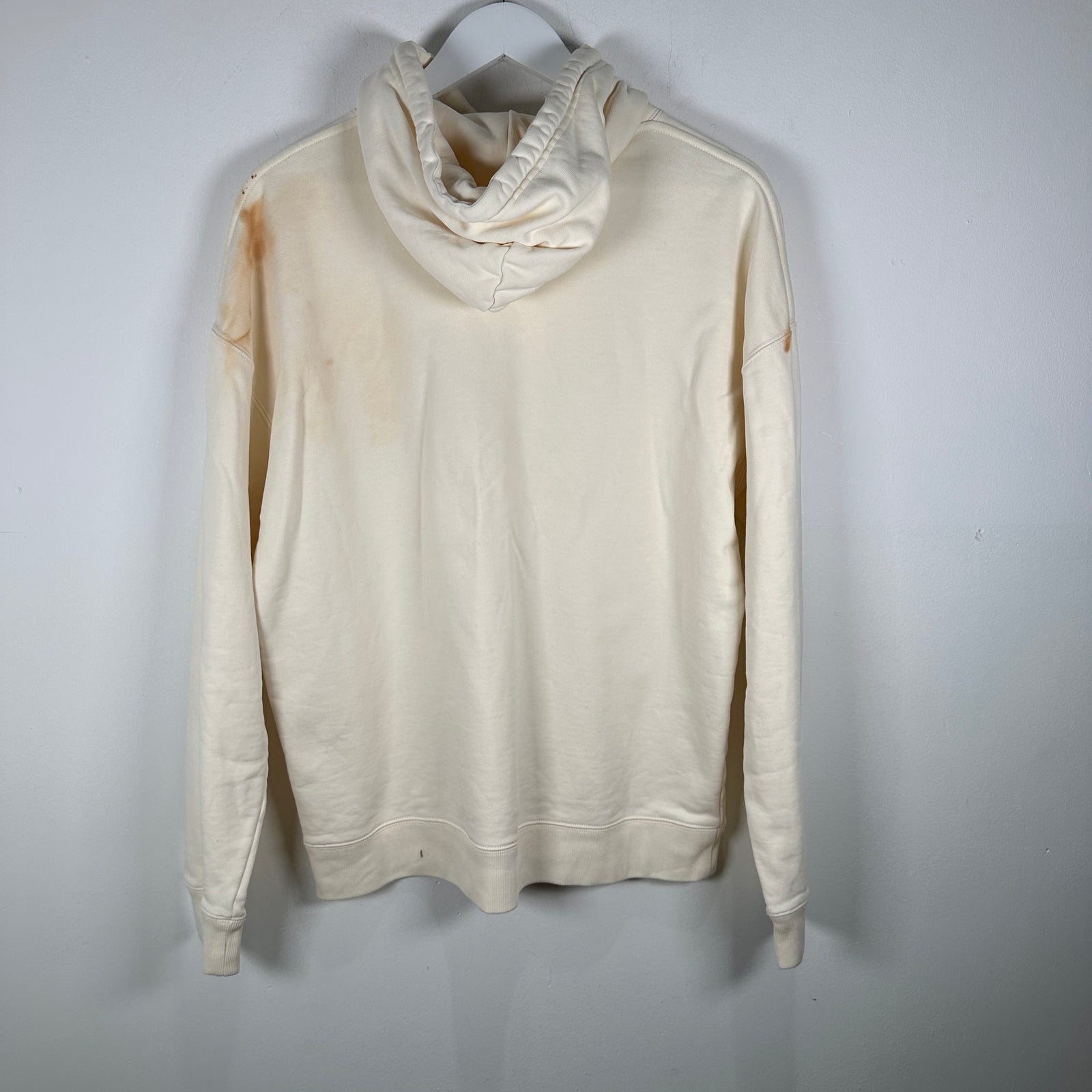 Loewe Leather Pocket White Hoodie Size M