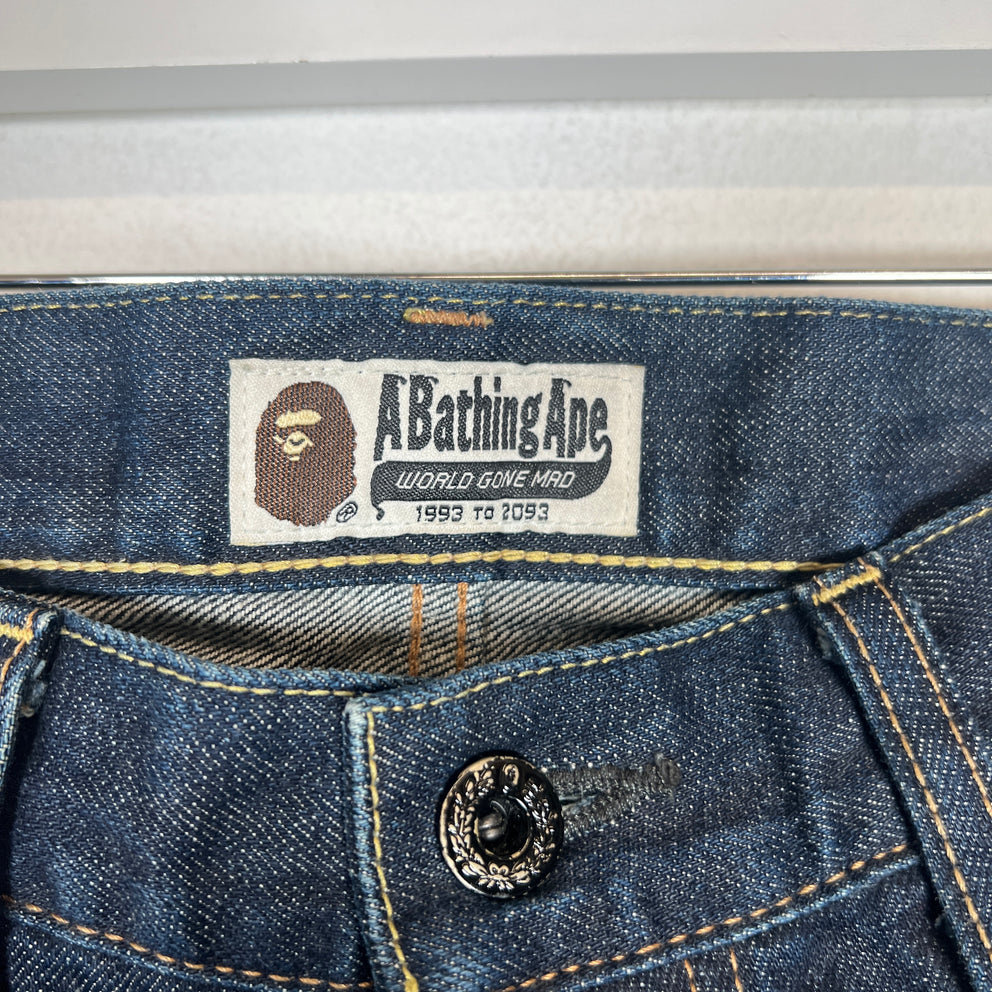 A Bathing Ape Blue Jean Shorts Size M