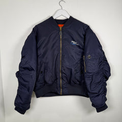 Martine Rose 'Classic' Navy Cropped Bomber Jacket Size S