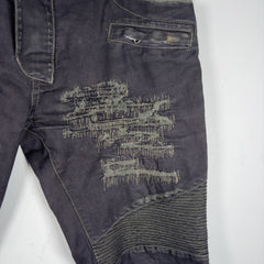 Balmain Distressed Repair Biker Jeans