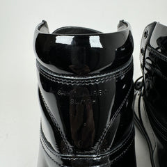 Saint Laurent Black Patent Leather SL/10H Sneakers Size 45