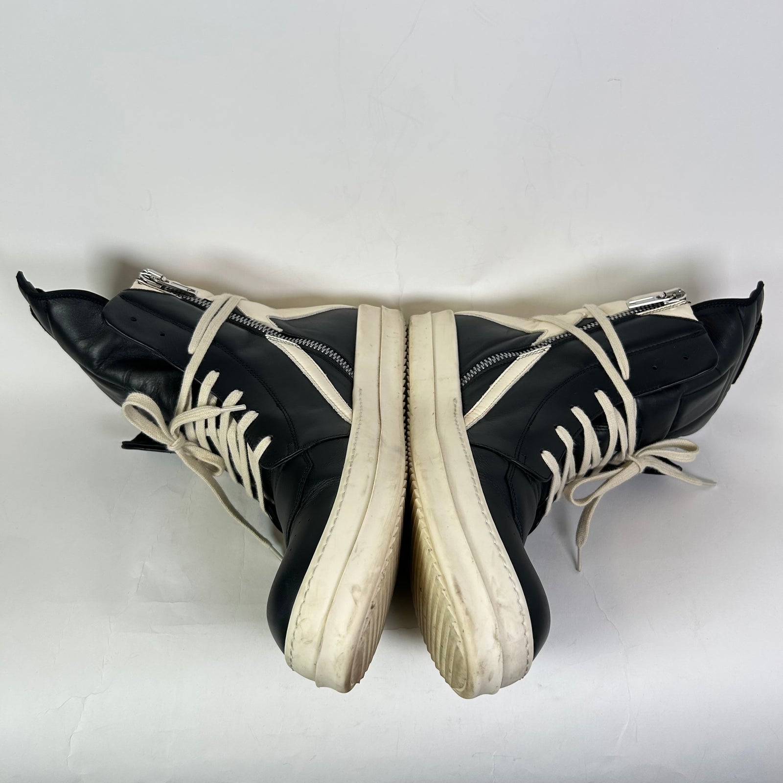 Rick Owens Black/Milk Geobaskets Size 45