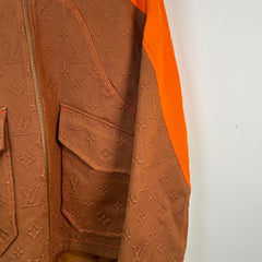 Louis Vuitton Monogram Orange Carpenter Hooded Jacket Size 46