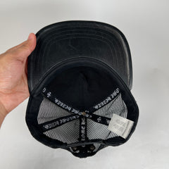 Chrome Hearts Black Leather Cemetery Cross Hat