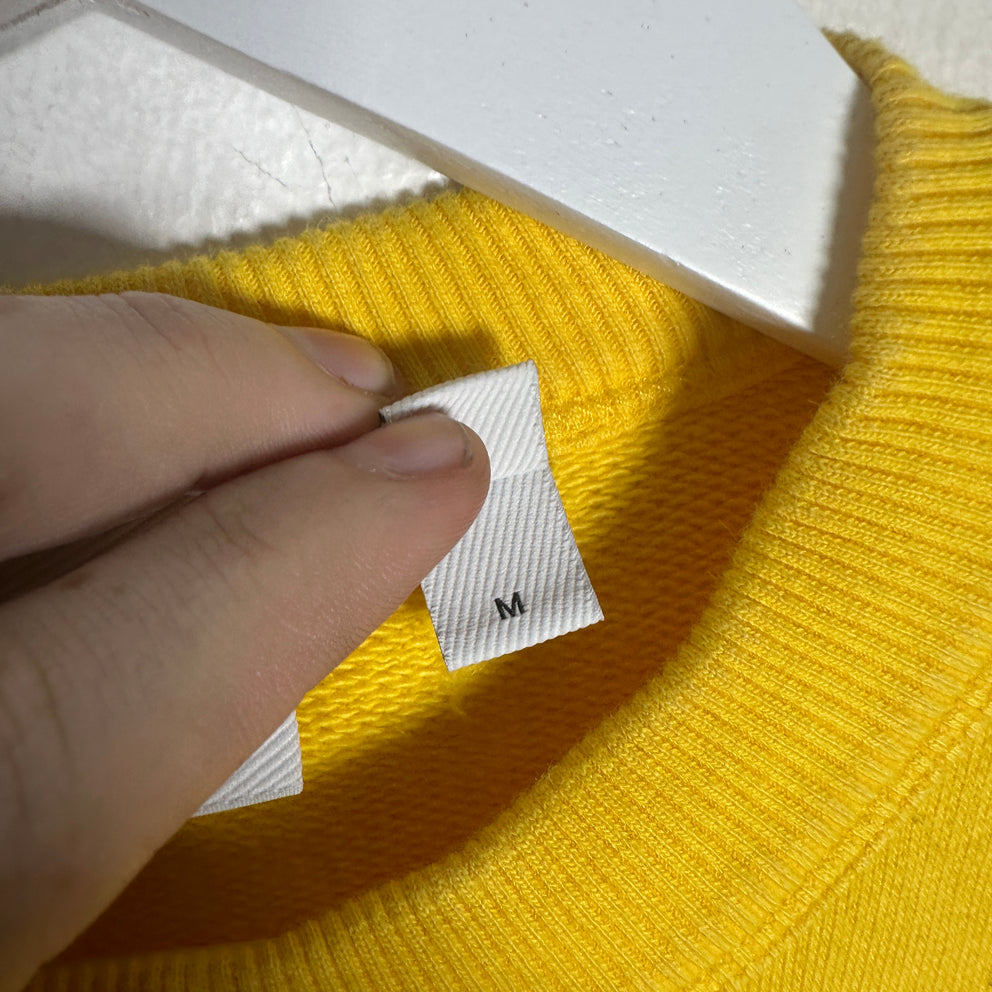 Burberry Yellow 'Kingdom' Logo Crewneck Size M