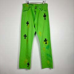 Chrome Hearts Matty Boy Green Patch Jeans Size 34