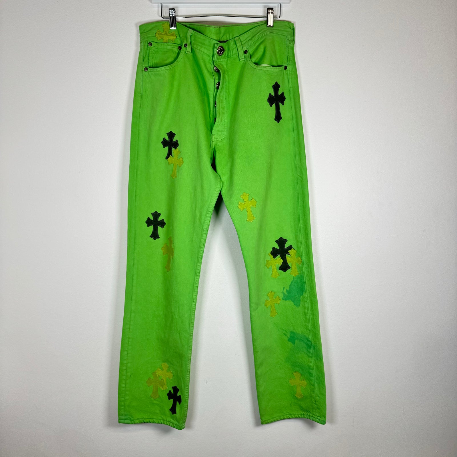 Chrome Hearts Matty Boy Green Patch Jeans Size 34