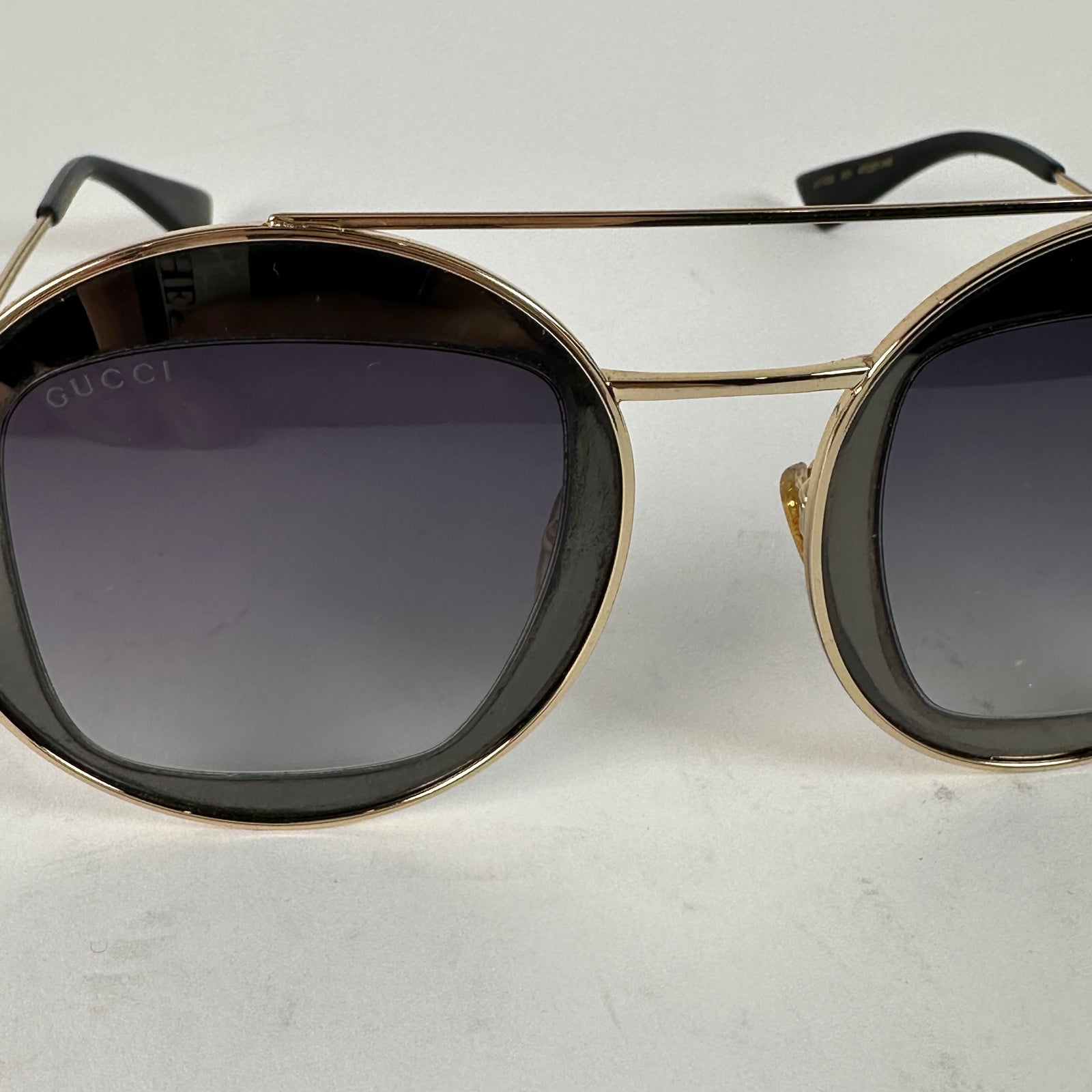 Gucci Gold Frame Circle Lense Glasses