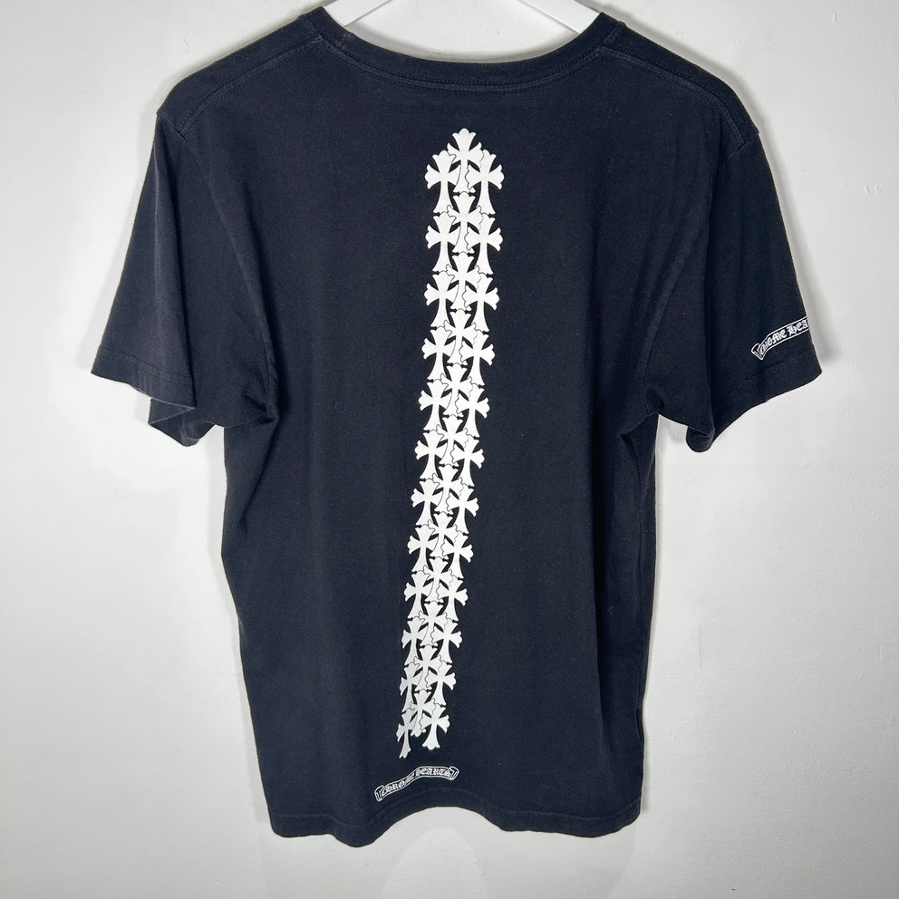Chrome Hearts Black Spine Cross T-Shirt Size M