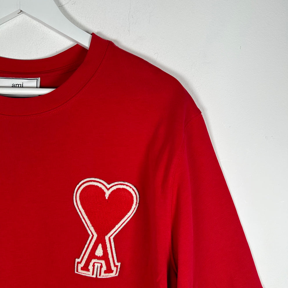 Ami Heart Logo Red T-Shirt Size L