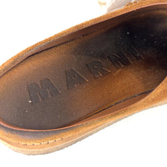 Marni Round Toe Crepe Sole Suede Mules Sandals