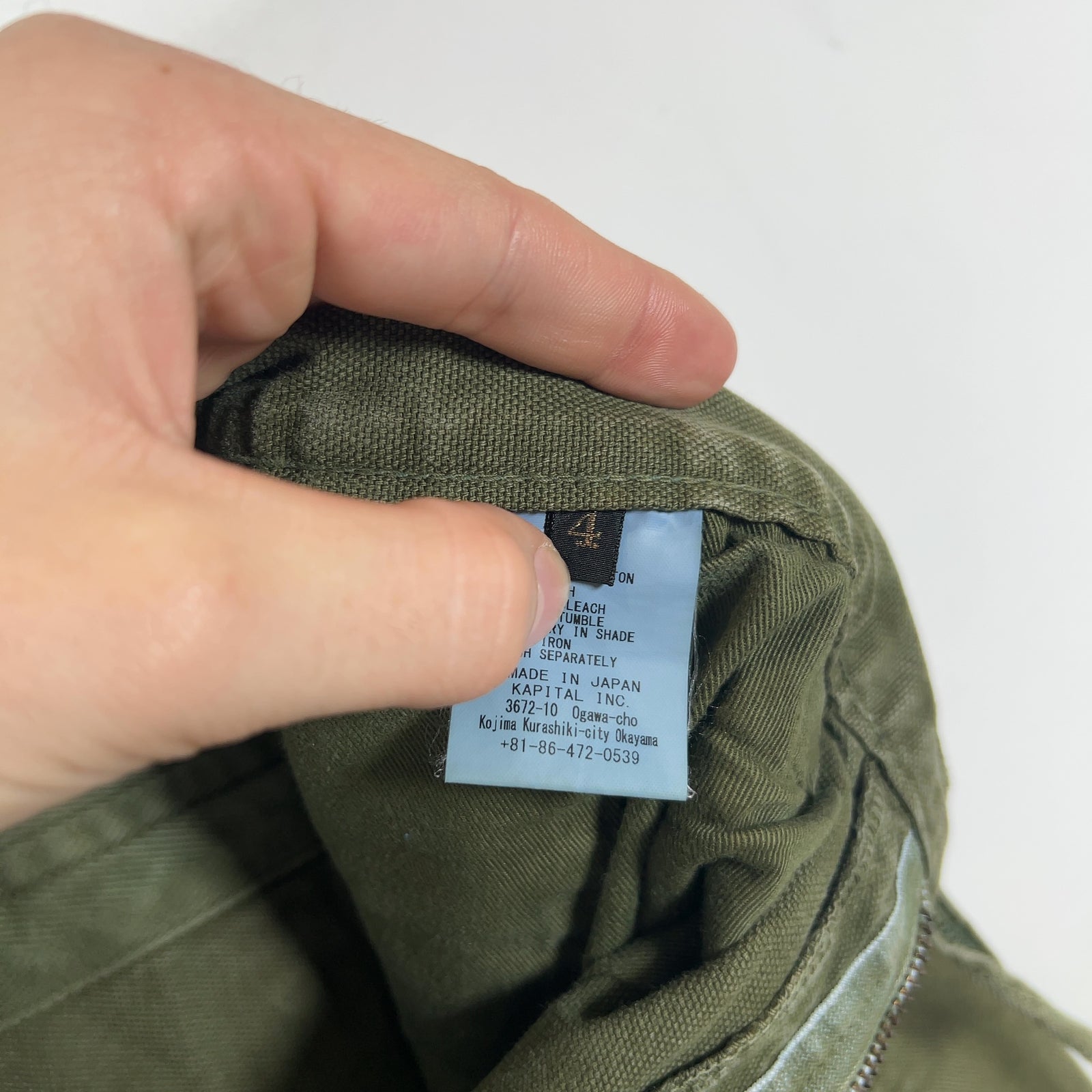 Kapital Green Cargo Pocket Canvas Cargo Pants