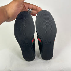 Gucci Black Web Leather High-Top Sneaker