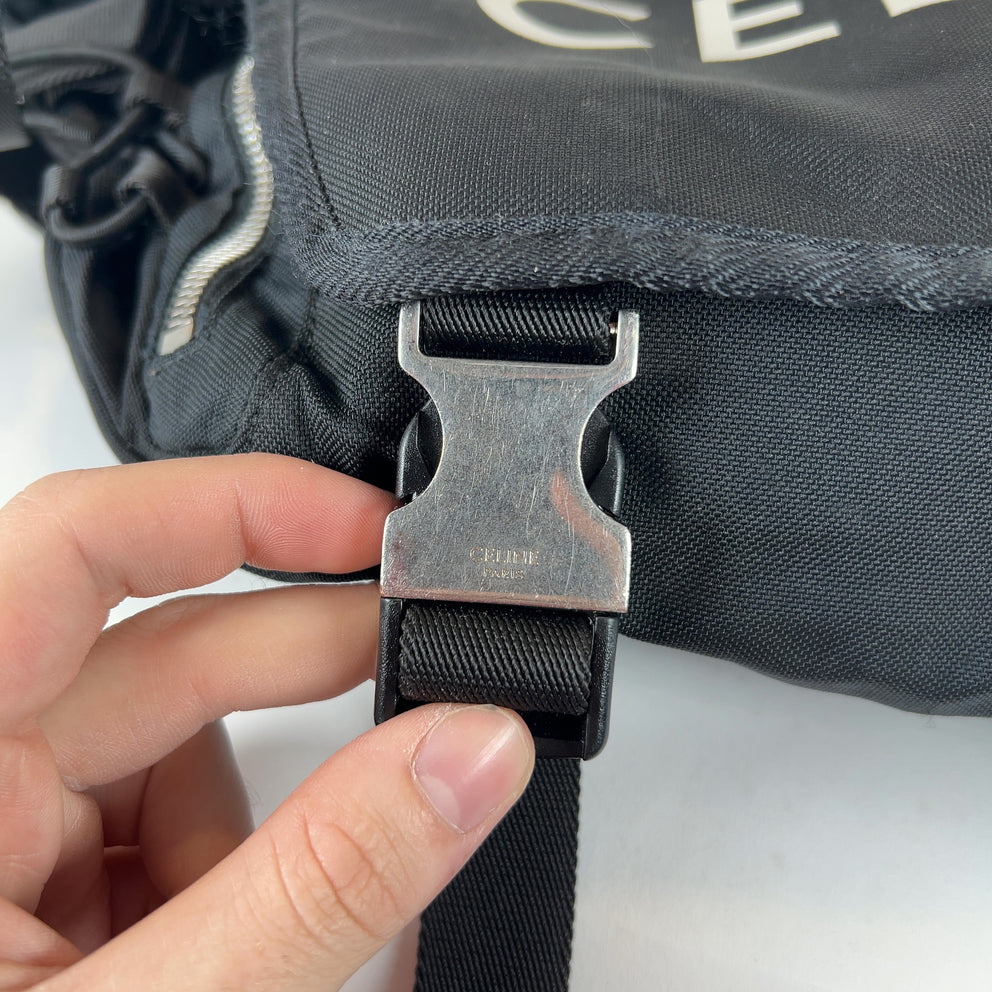 Celine Logo Nylon Trekking Messenger Bag