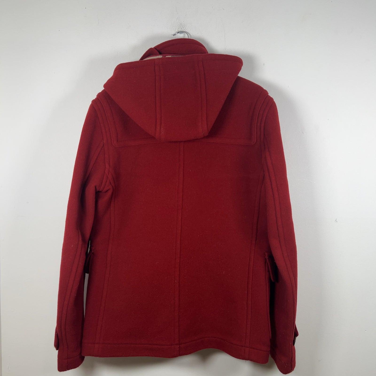 Burberry Red Wool Hooded Peacoat