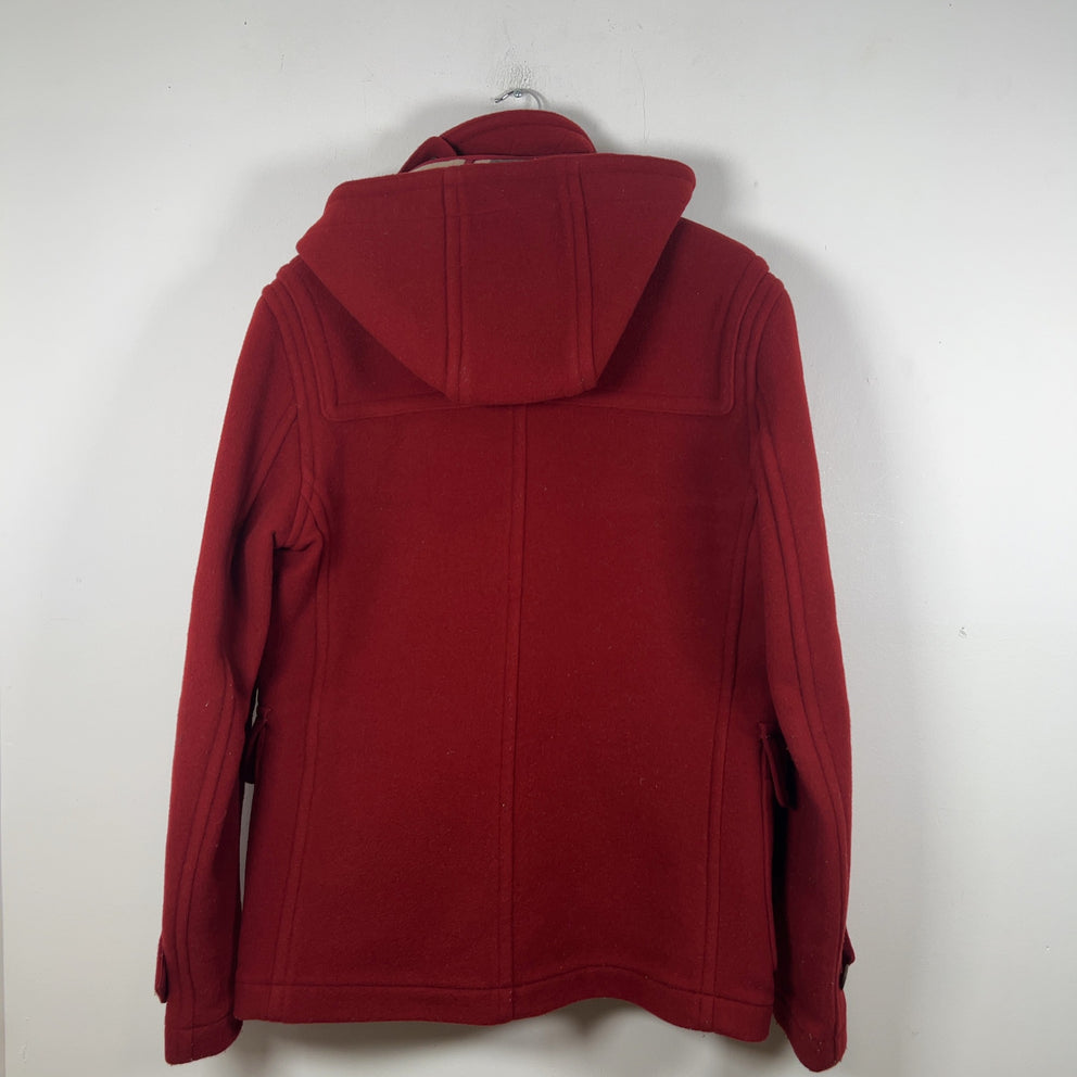 Burberry Red Wool Hooded Peacoat