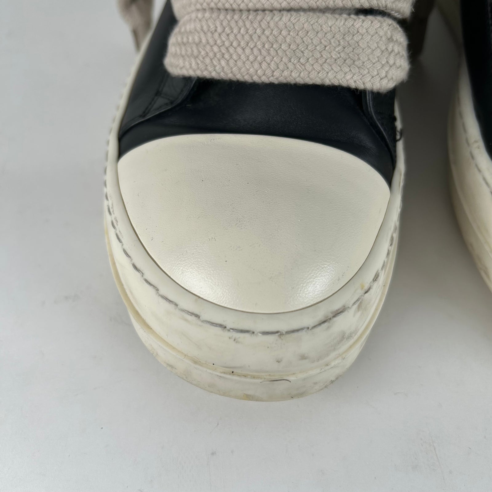 Rick Owens Black Leather Jumbo Lace Ramones Size 10.5