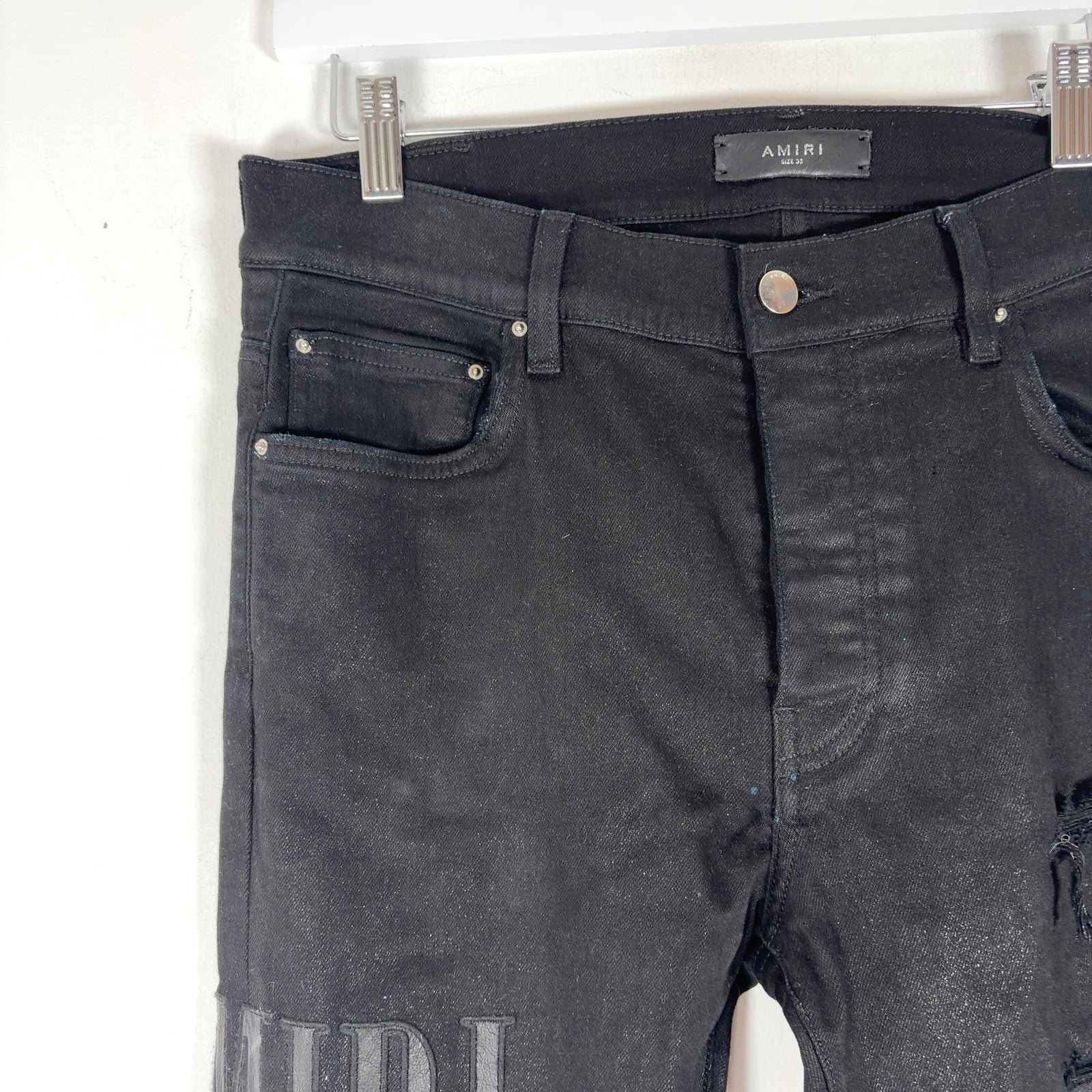 Amiri Thigh Logo Black/Black Jeans