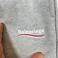 Balenciaga Grey Campaign Logo Sweat Shorts Size XS
