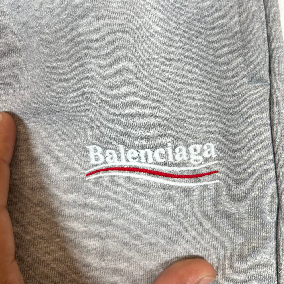Balenciaga Grey Campaign Logo Sweat Shorts Size XS