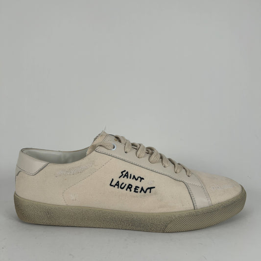 Saint Laurent Spell Out Logo Lowtop Sneakers