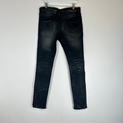 Purple Black Washed Paint Splatter Jeans Size 32