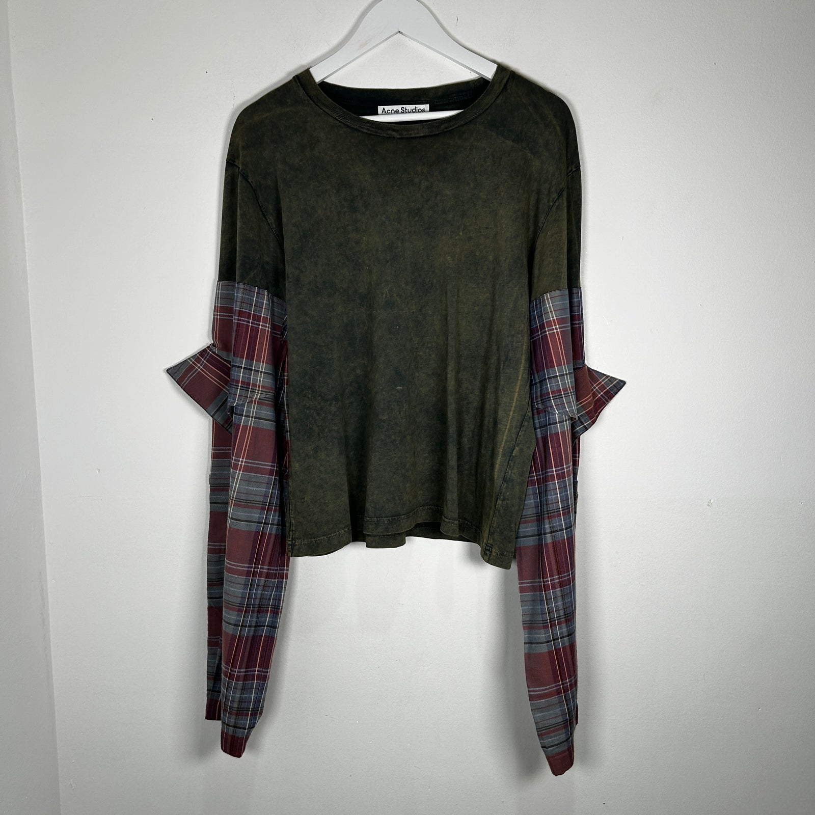 Acne Studios Green Paneled Long-Sleeve T-Shirt Size XL