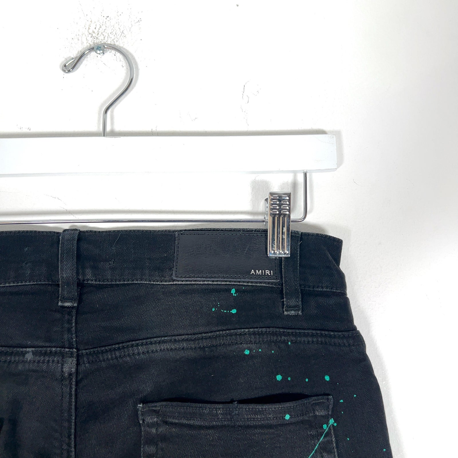 Amiri Paint Splatter Black Jeans