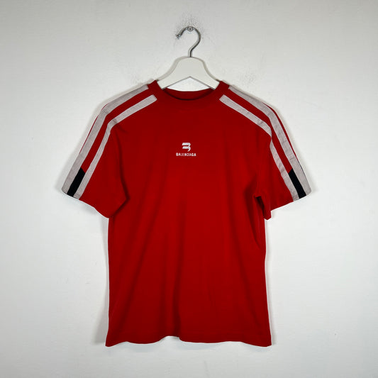 Balenciaga Red Sporty B Shrunken Tee Size L