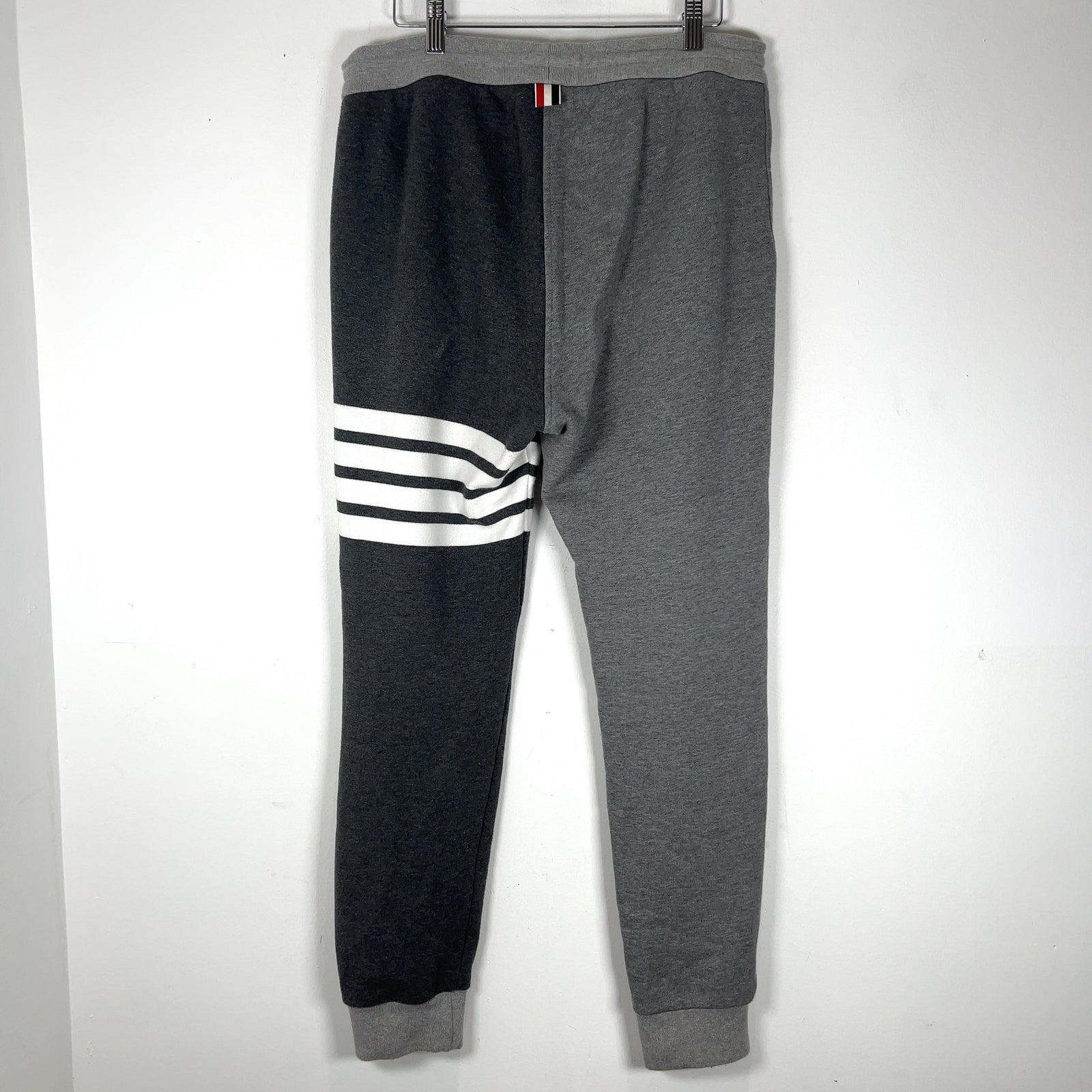 Thom Browne Grey Color Block 4-Bar Sweatpants