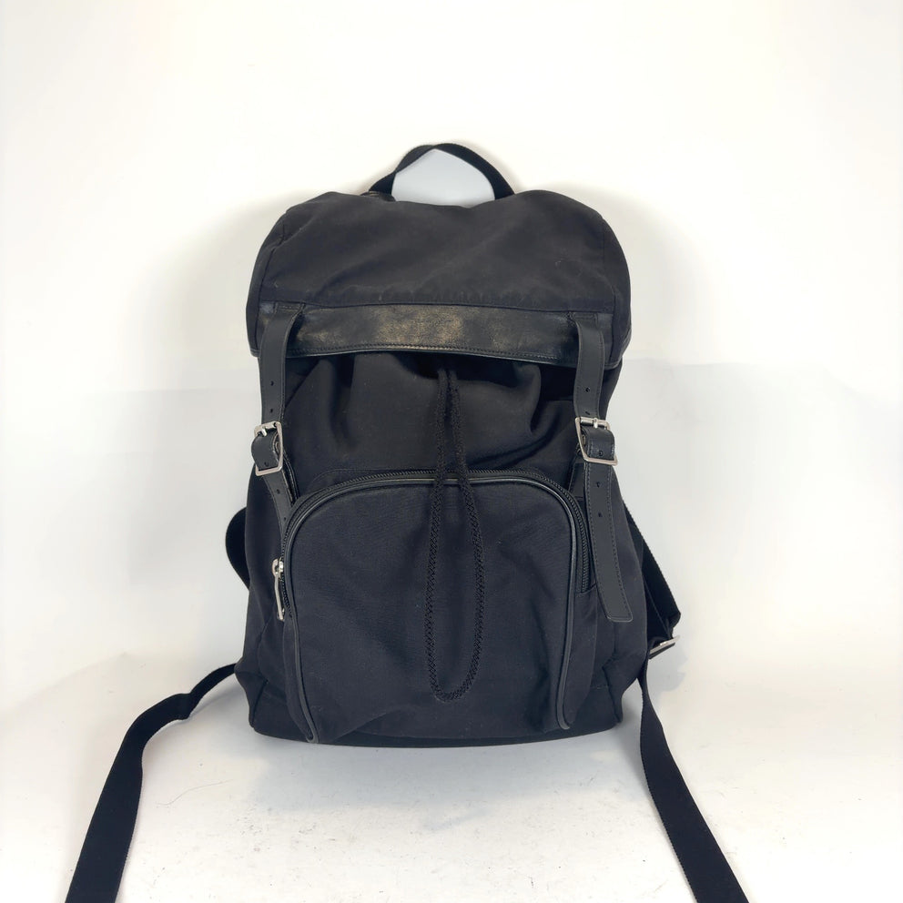 Saint Laurent Double Leather Strapped Backpack