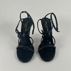 Saint Laurent Black Studded Cassandra 110 Size 36.5