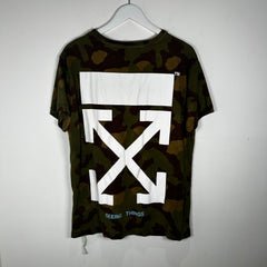Off White Main Label Camo Logo Tee Size XS