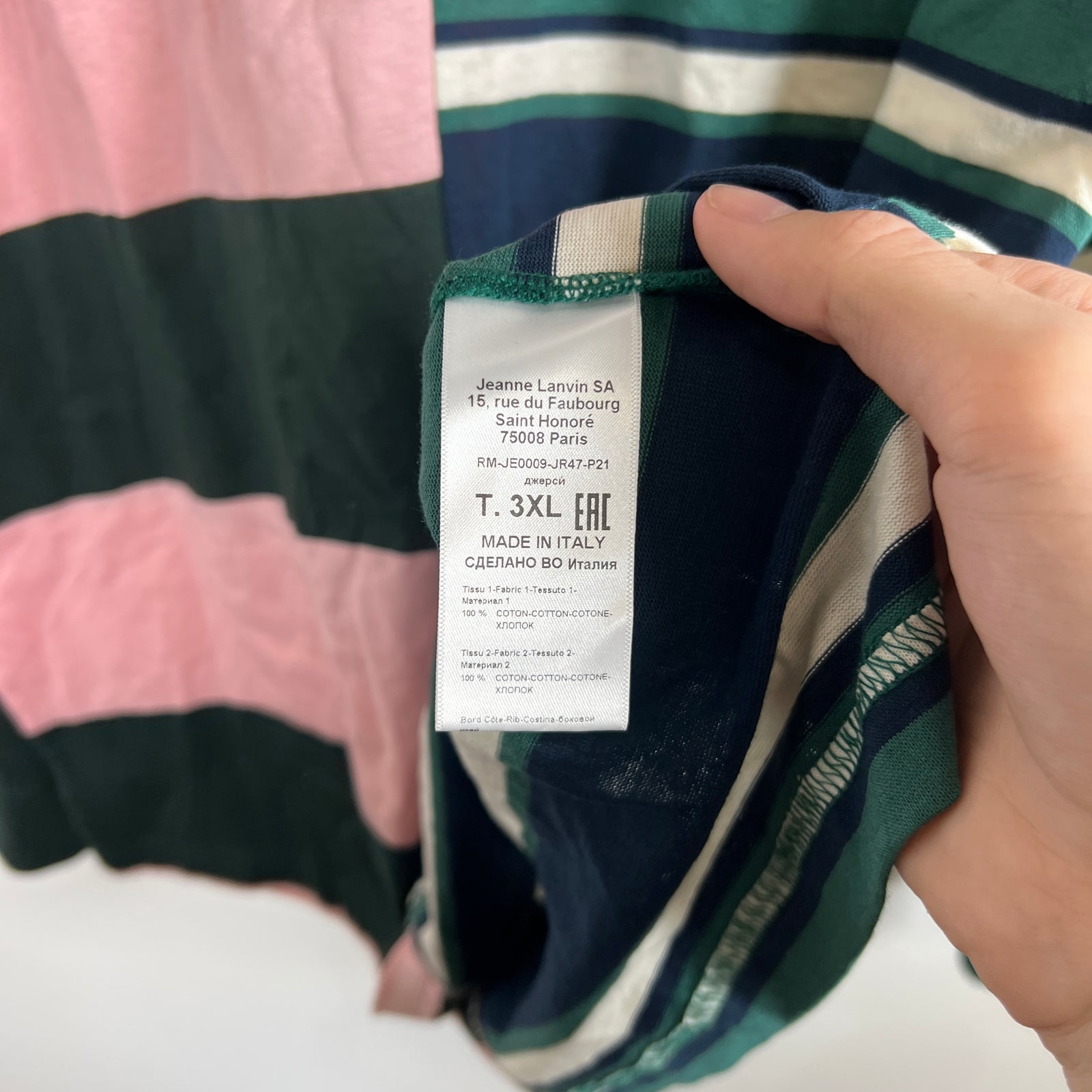 Lanvin Multicolor Patchwork Rugby Size 3XL