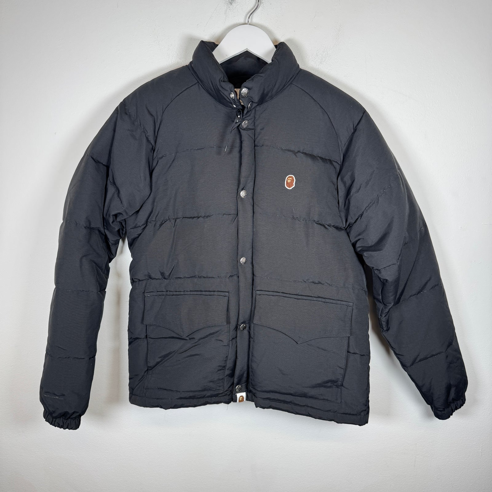 Bape Black Nylon Down Puffer Jacket Size L