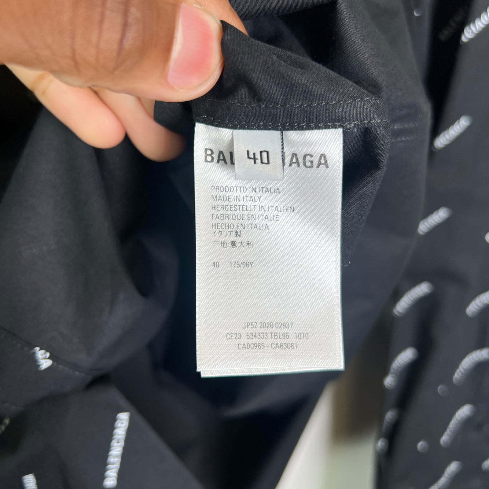 Balenciaga AOP Poplin Button-Up Shirt