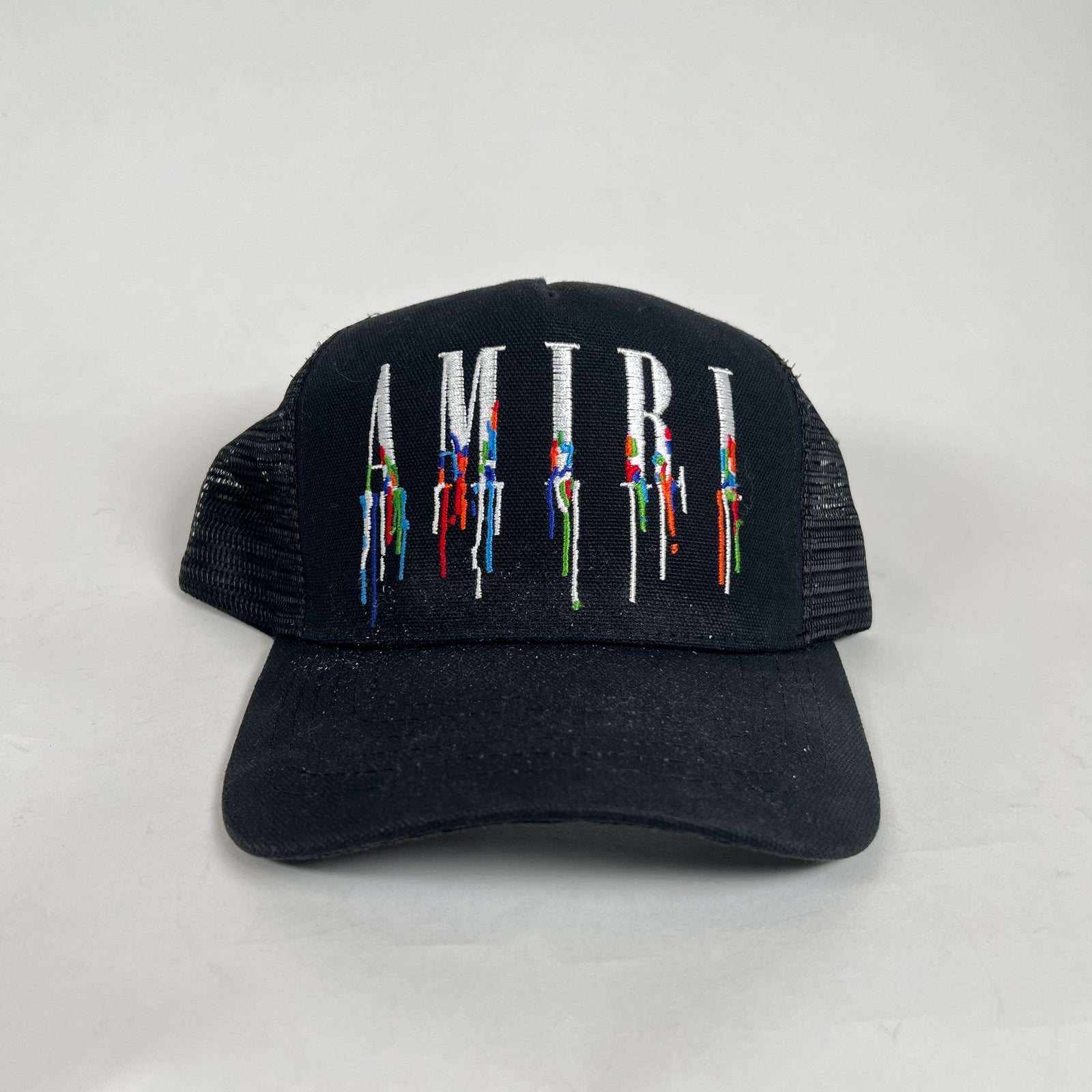 Amiri Paint Drip Logo Black Trucker