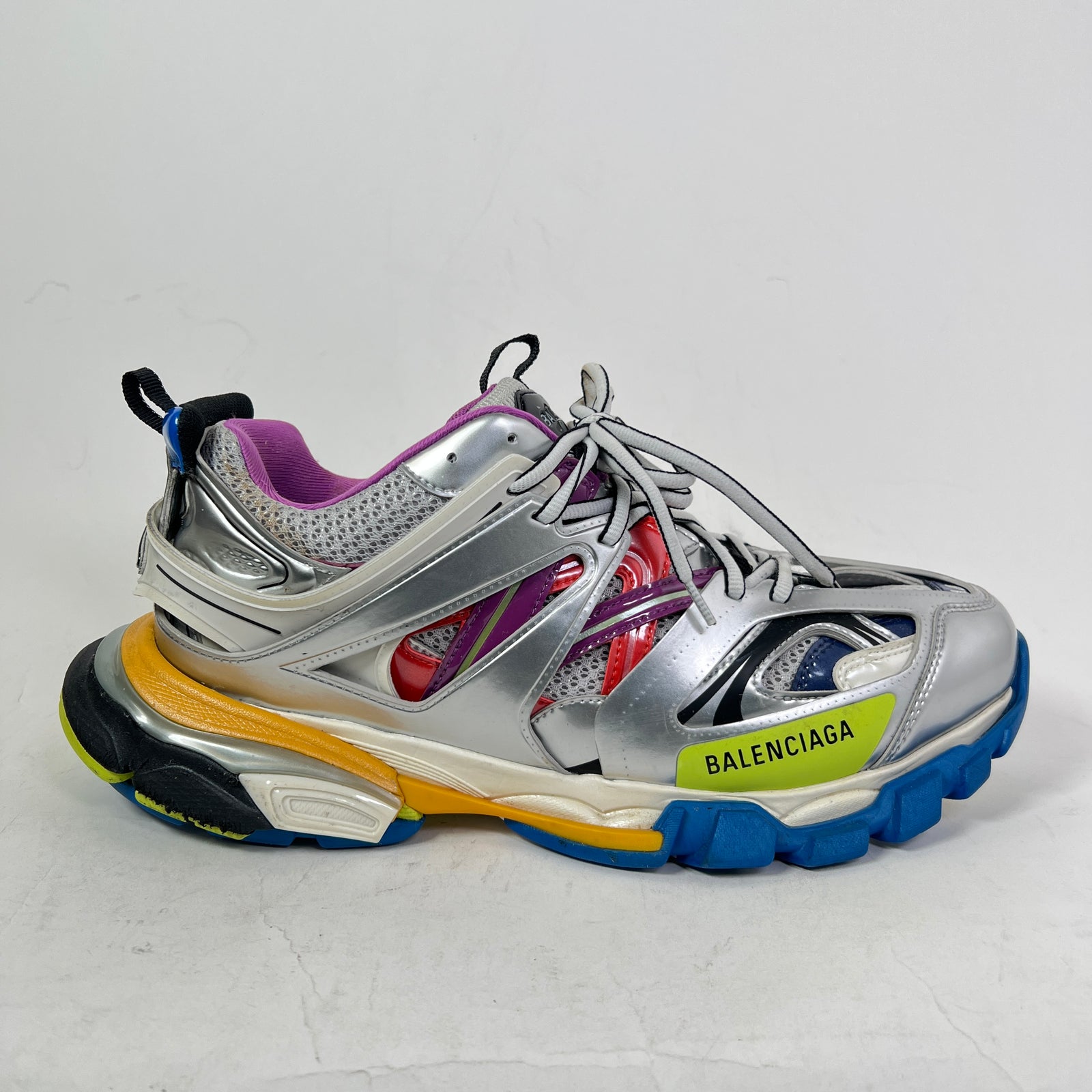 Balenciaga Metallic Silver Multicolor Track Sneaker