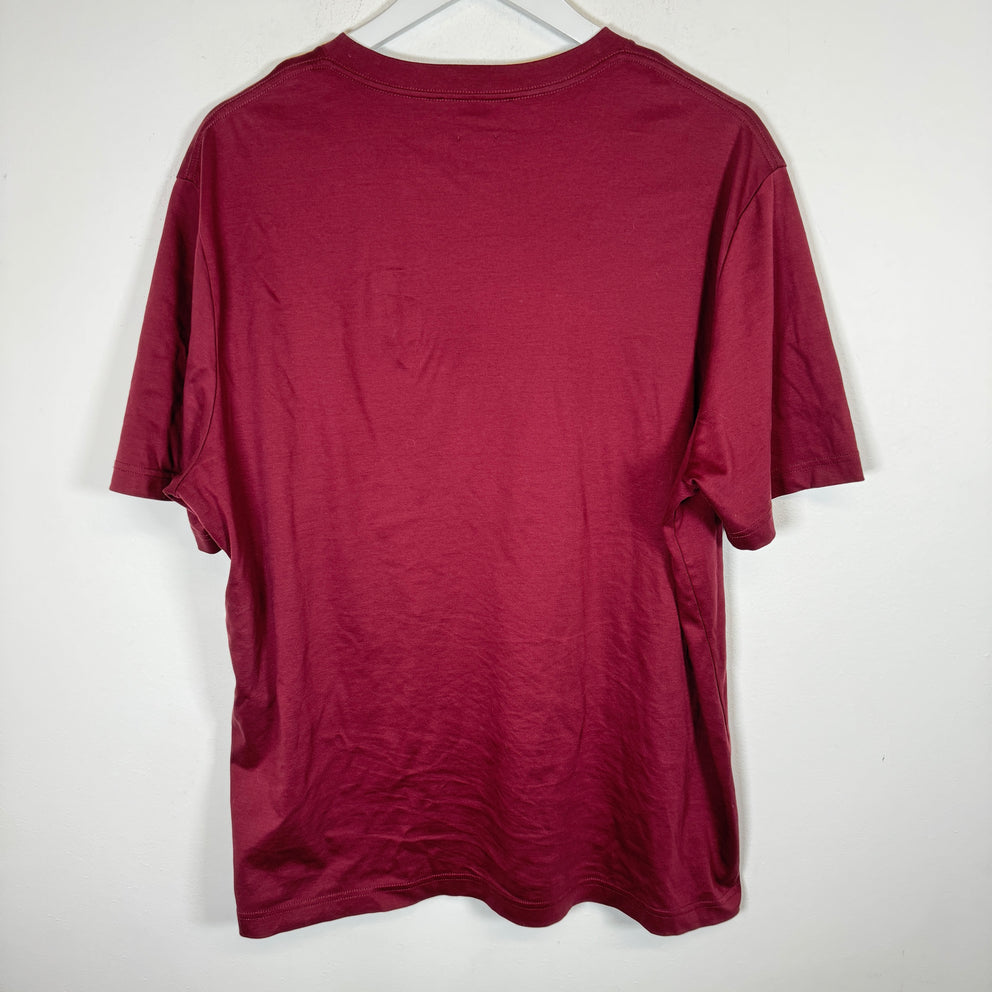 Lanvin Burgundy Logo Tee Size L